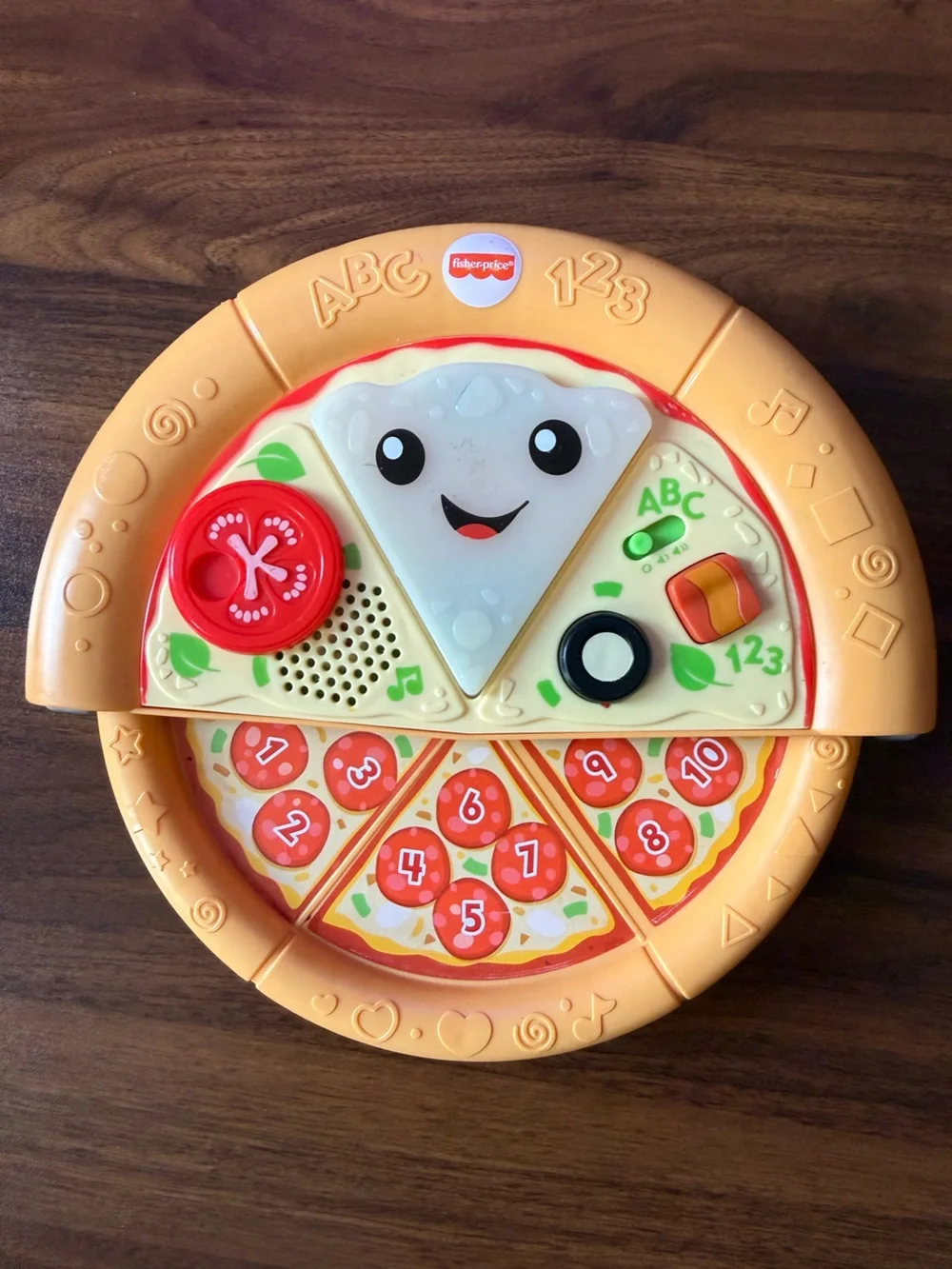 Fisher-Price Orange Yellow Interactive Pizza Learning Toy